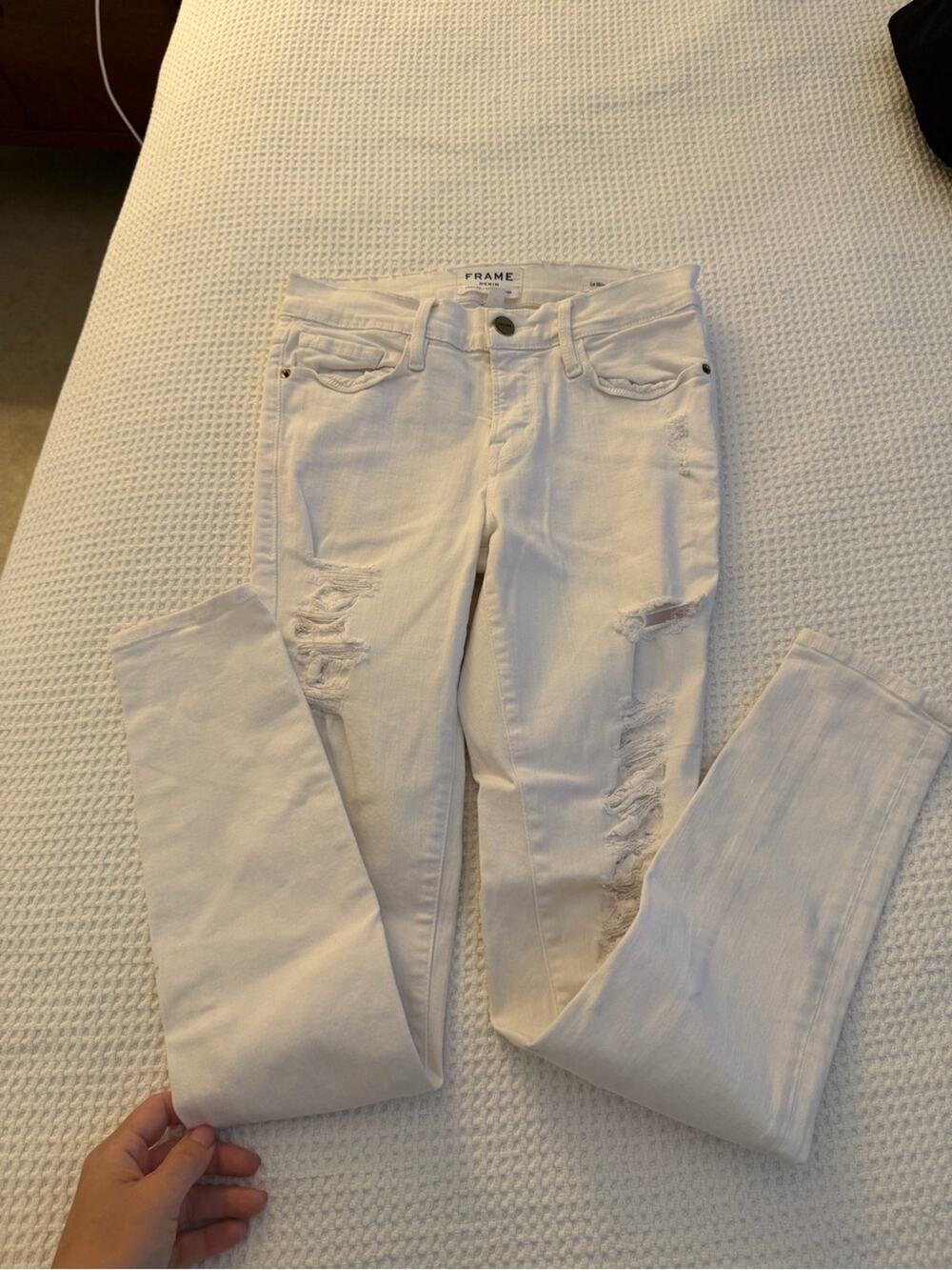 π½FRAME Denim White Skinny Jeans